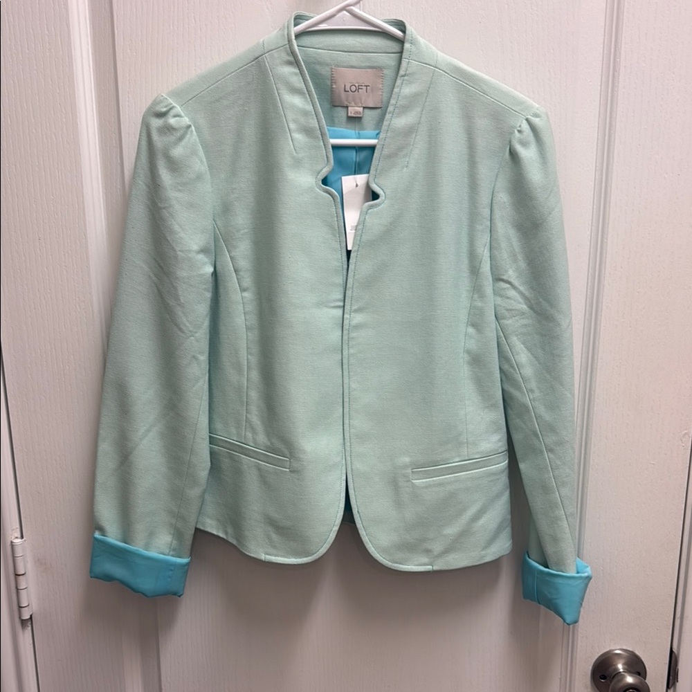 LOFT Green and Blue Blazer with Modern Minimalist Design